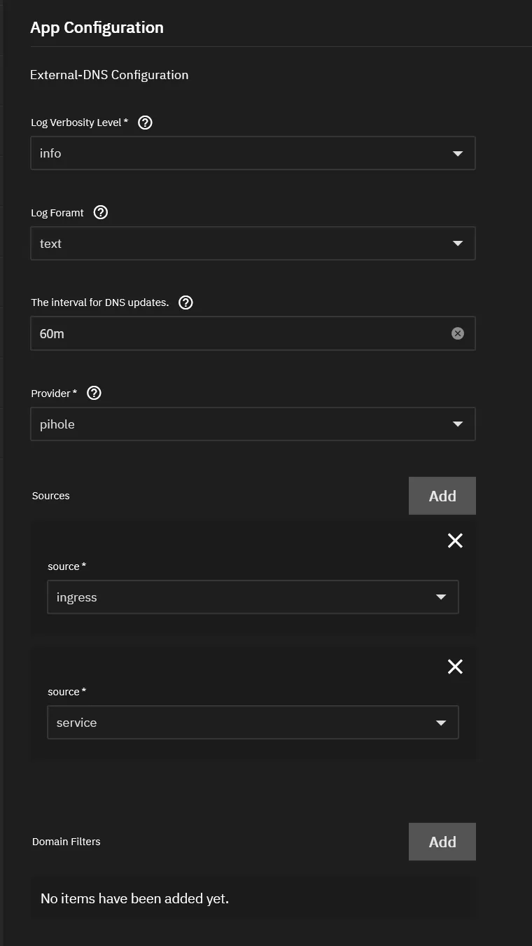 PiHole App Config 1